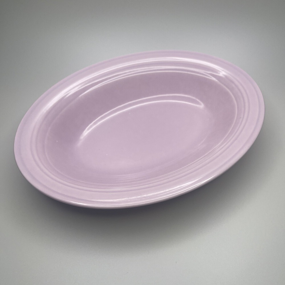Vtg Vernonwae Vernon Kilns Modern Serving Bowl Orchid Lavender Oval Vegetable 9"